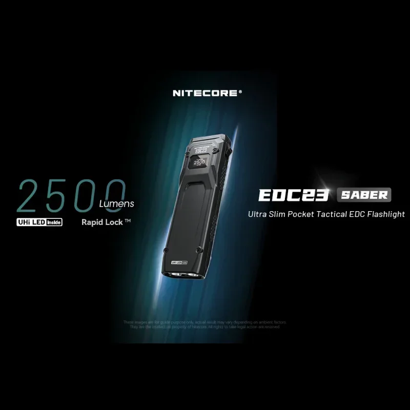 NITECORE EDC23 USB-C linterna táctica recargable pantalla OLED 2 * LED 2500 lúmenes bolsillo pequeña antorcha EDC batería de Li incorporada
