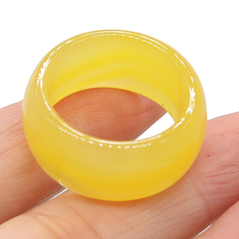 Natursten ringe smykker en mangfoldighed af sten to slags modeller unisex cirkel natursten finger ringe charms: 12 x 20mm / Gul agat