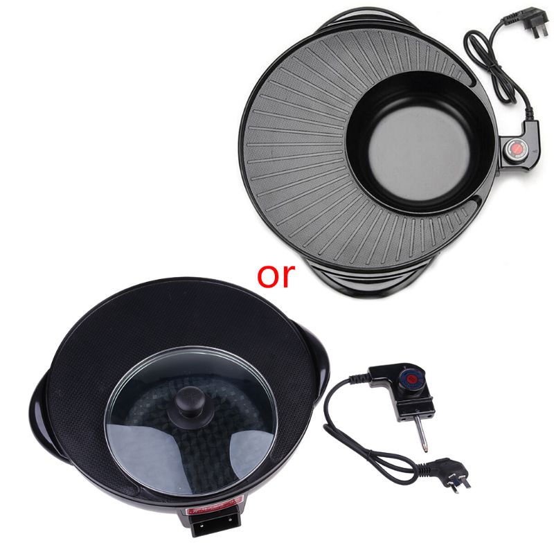 2 in 1 Barbecue Pot Electric 1700W 220V Multi-Function Home Party Grill Pan