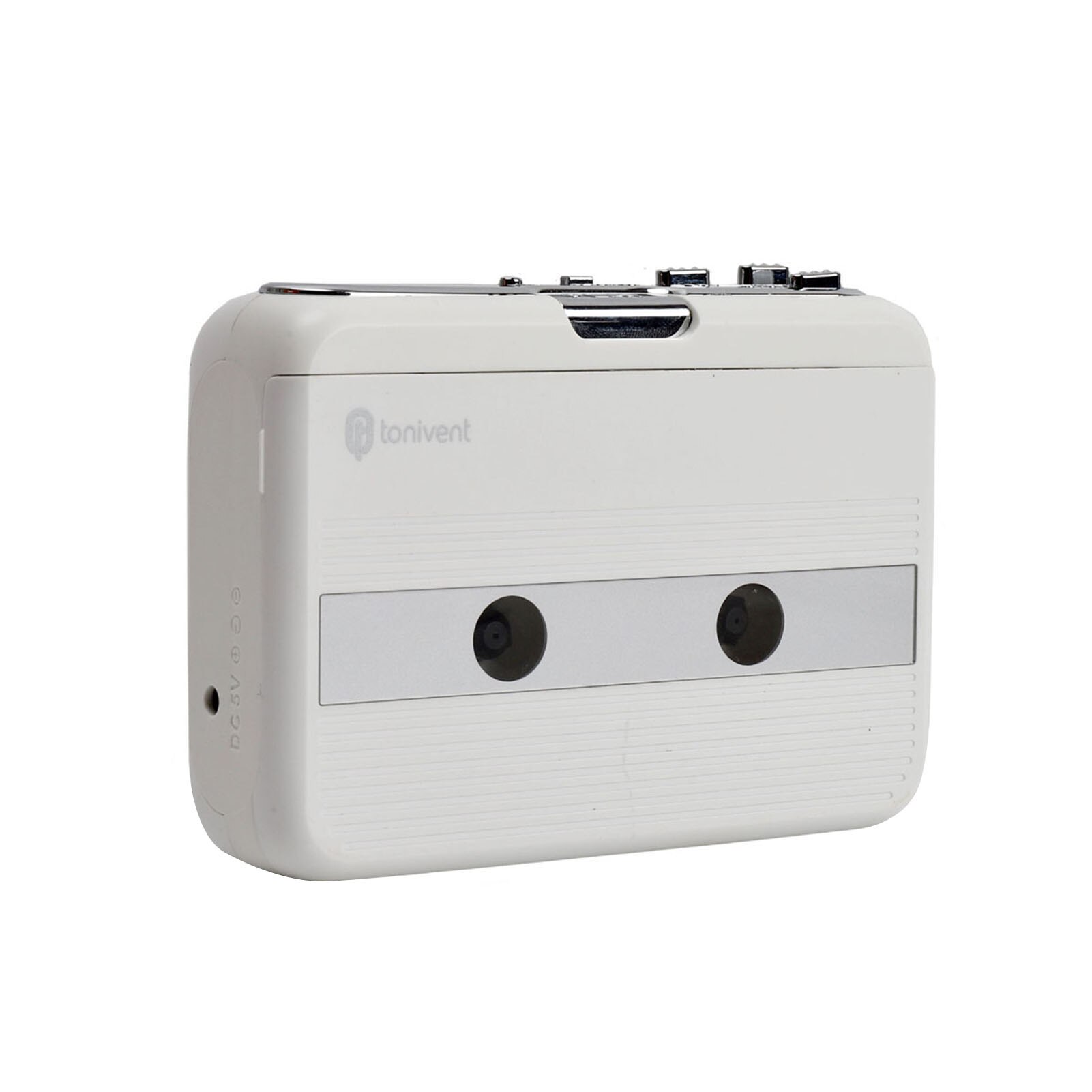 Mini Cassette Player Tape Record FM Radio with 3.5mm Headphone: White