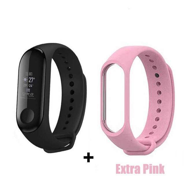 Xiaomi Mi Band 3 Fitness Tracker 50M Waterdichte Smart Band Smartband Oled Display Touchpad Hartslagmeter Polsbandjes Bracele: add pink