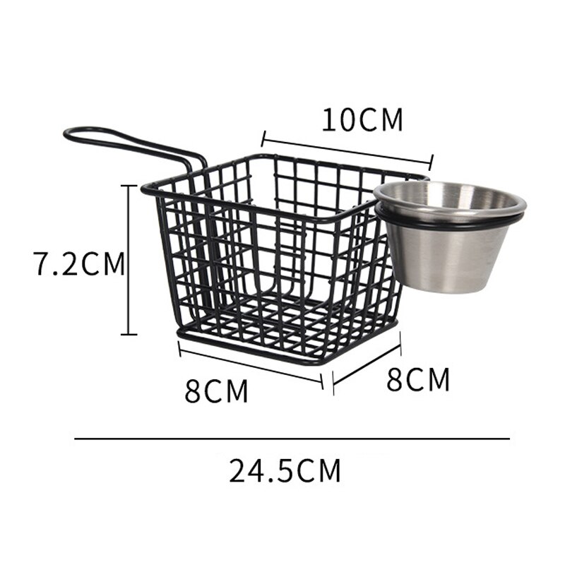 Pommes frites kurv snackskurver stekt kylling tallerken rustfritt stål pommes frites gryte mech kurv kjøkken kokeverktøy 1 stk: Gul