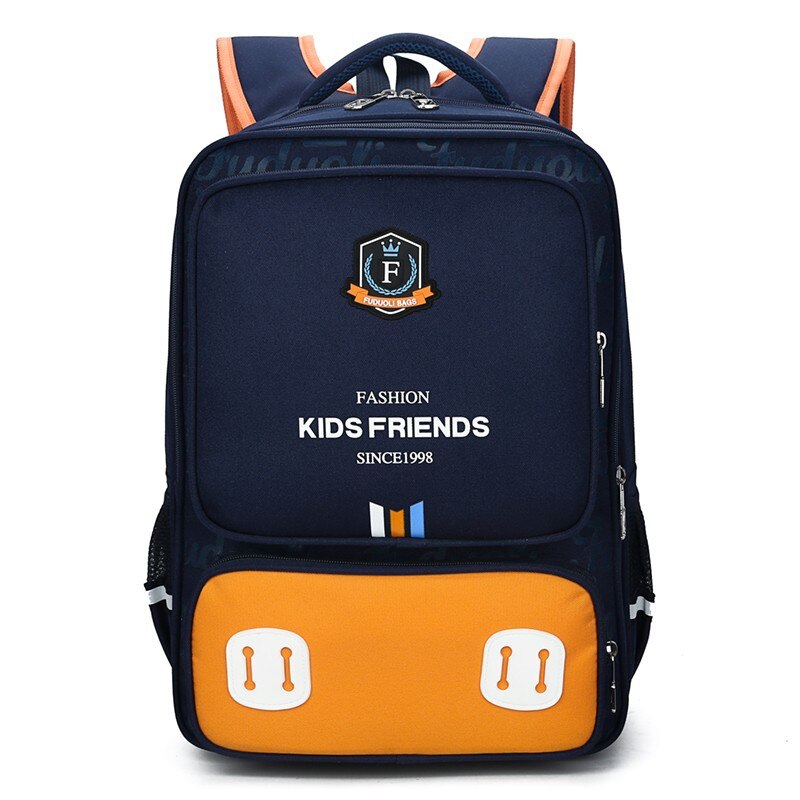 children orthopedic backpack for teen boys girls school bag British style school backpacks Large capacity nylon school bags: orange