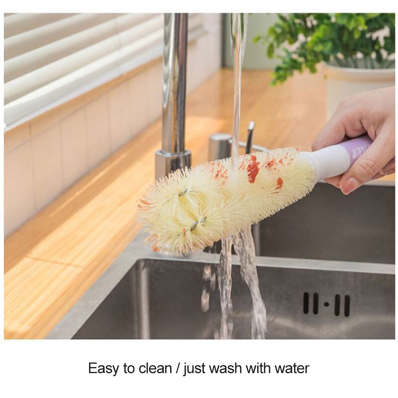 Glass Cleaning Brush Long Handle L-shaped Cup Brush Wineglass Bottle Coffe Tea Glass Cup Cleaning Brush Kitchen Cleaning Tool