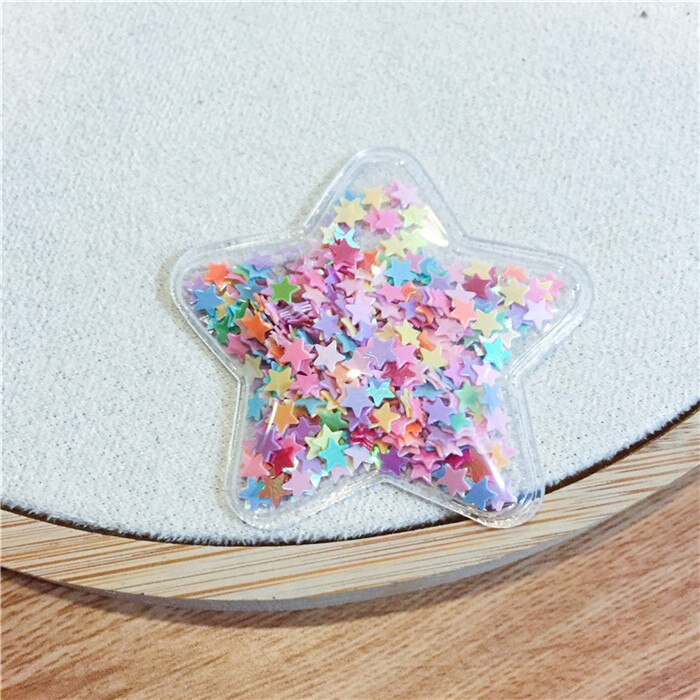 12 stuks/partij multi-stijl transparante bling bling ster vloeiende patches applicaties voor kinderen clip en diy haarspeld accessoires: 1