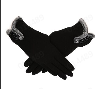 Women's Gloves Touch Screen Gloves Double thick Plush Wrist Women Driving Gloves Winter Ladies Warm Gloves Driving Ski Glove YA: A