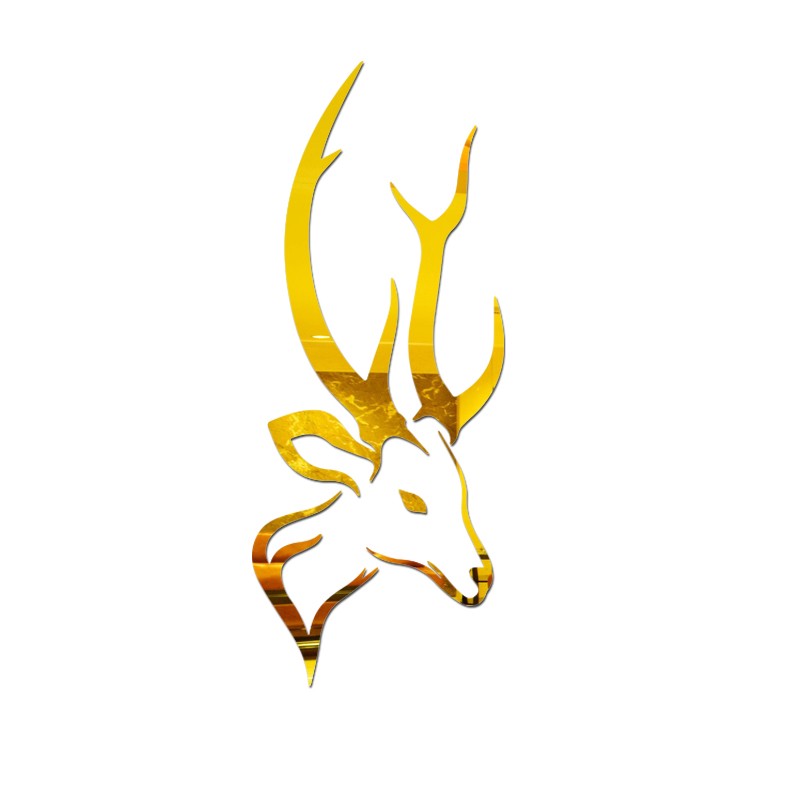 Wall DIY Goat Crystal Arcylic 3D Black Gold Wall Stickers Decal Home Decor Personality art wall stickers or07: Gold