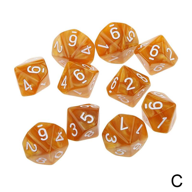 Dados de 12 caras D12, dados poliédricos para familiar, juego de rol, Club D & D, accesorios de acrílico, juego de Pub, E3A0, 10 Uds.: orange