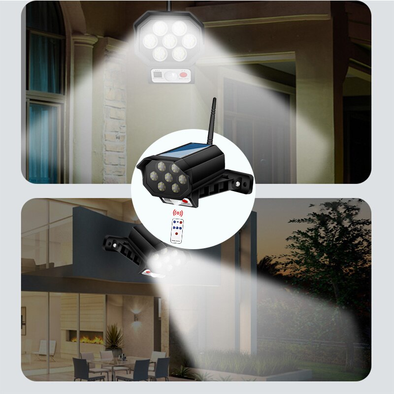 Solar Light Outdoor Simulation Monitor Solar Wall Lamp with Sensor Simulation Infrared Waterproof IP65 Flood Light for Garden