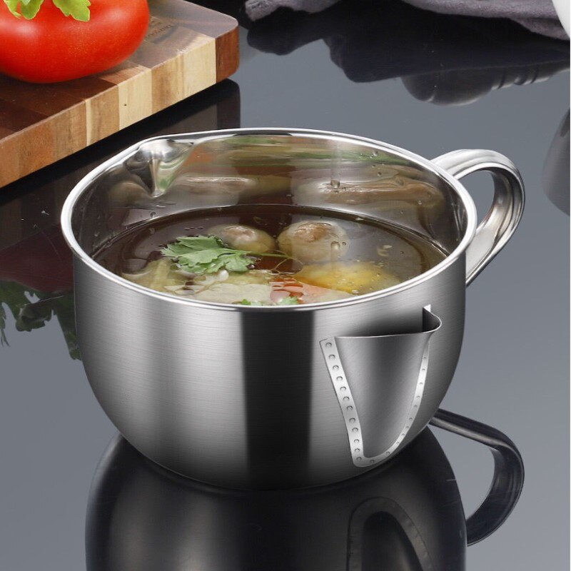 Rvs Vet Olieman Filter Zeef Koken Pot Keuken Jus Olie Soep Vet Separator Kom Multi-Gebruik 304 Huishoudelijke gereedschap