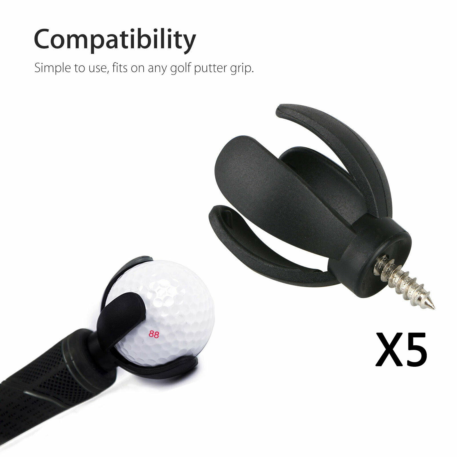 5 Pieces / Pack Golf Retriever Ball Pickup Tool Suction Cup Claw Putter Tool