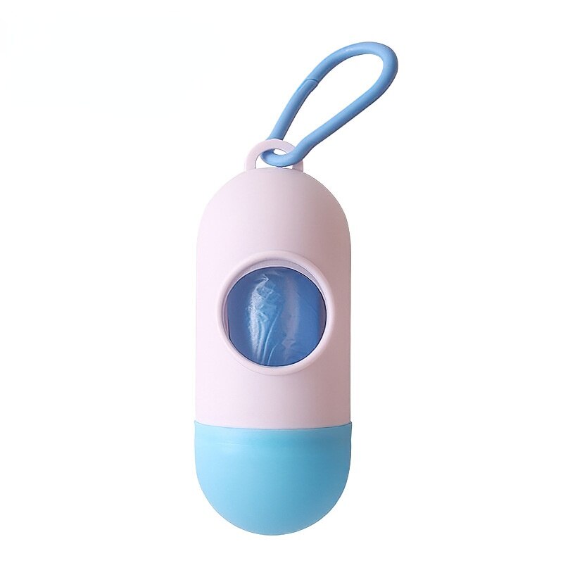 Conjunto de bolsas de basura para perro, caca de perro no tóxico para soporte seguro, suministros para mascotas, dispensador de bolsas portátiles de limpieza, bolsas de basura para recoger el inodoro: pink and blue