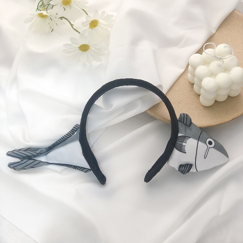 Diadema de zanahoria divertida para mujer, diademas de pescado salado para mujer, lavar la cara bonita para bandana, accesorios para el cabello,: 2C