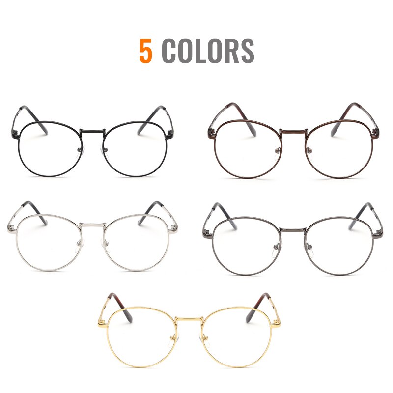 Toketorism metal frame round glasses for women men prescription eyeglasses