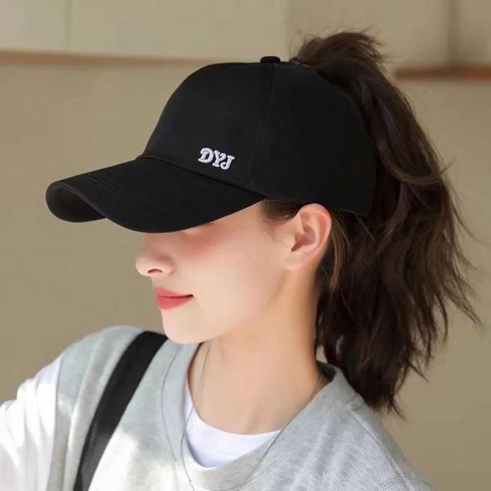 La gorra de béisbol deportiva de verano se puede atar con coletas altas, tapas vacías, sombreros y gorras con sombrilla: Verde militar