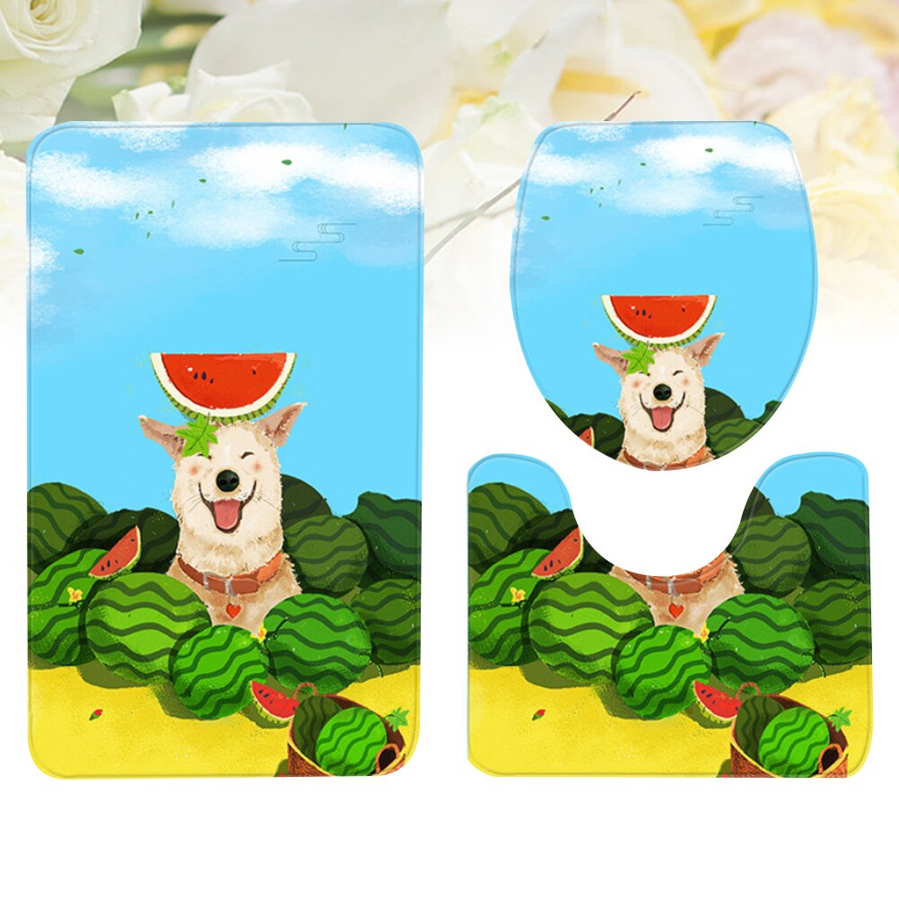 Badkamer Matten Set Anti-Slip Duurzaam Hond Vloermat Wc Mat Voor Badkamer Wc: Default Title