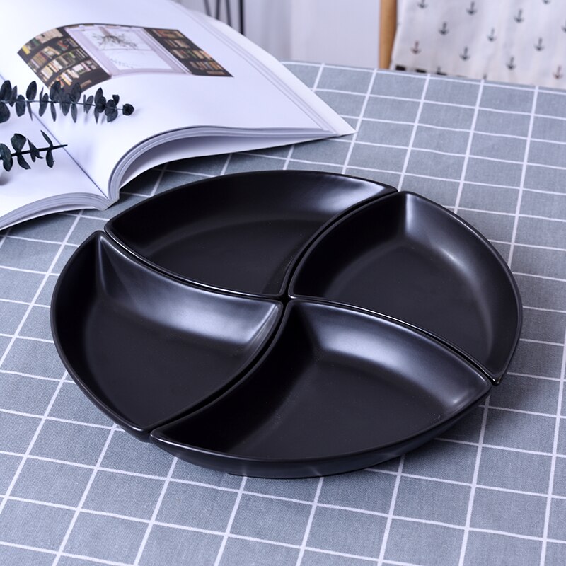 Multifunctionele keramiek Fruitschaal dessert Dessert Dienblad Plaat Snack Schotel 6 Compartimenten Creatieve Home Decoratie trinket dish: J