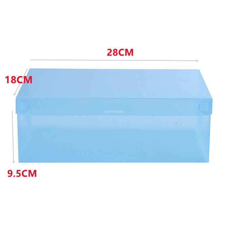 Dust-proof Stackable Flip Drawer Shoes Box Storage Container Foldable Box Cabinet Closet Stand Storage Rack Box for Home: Blue Color