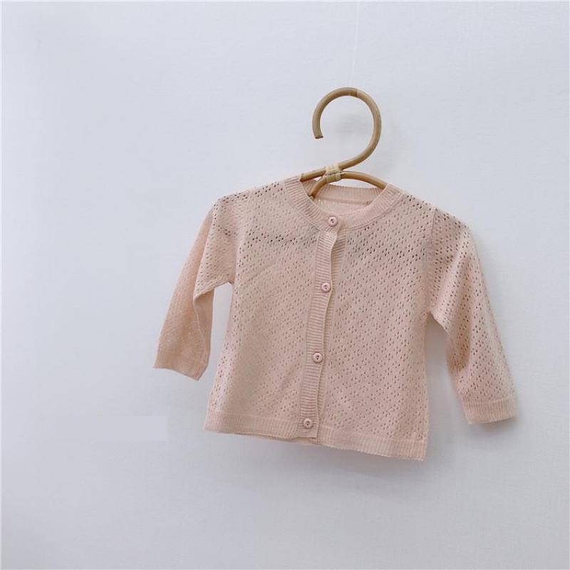 été Cardigan bébé garçons et filles découpe respirant coton couleur unie soleil preuve chemise climatisation filles manteau