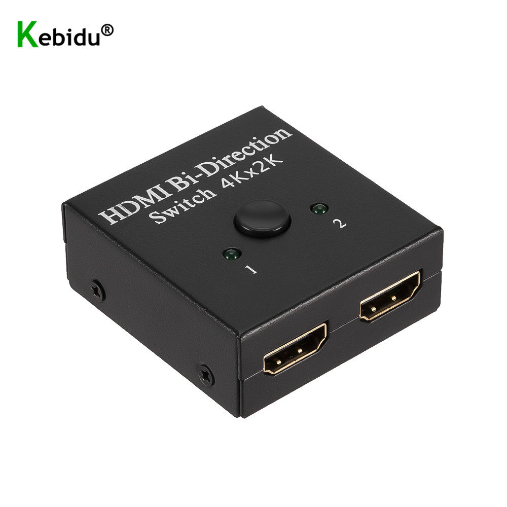 1x2 4K HDMI Switch 2 Ports Bi-directional 2x1 HDMI Switcher Splitter Supports Ultra HD 4K 1080P 3D HDR HDCP for PS4 Xbox HDTV
