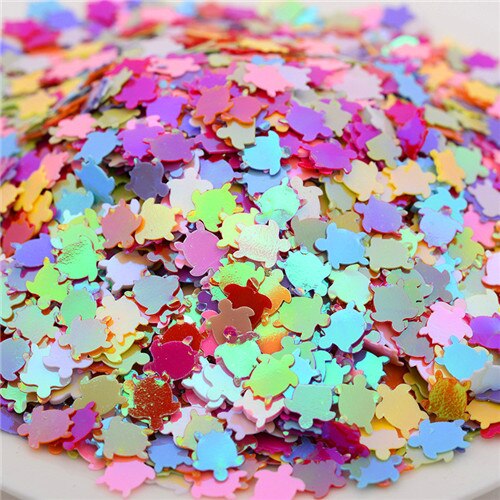 20g 7*8mm Sea turtle Tortoise Shape Loose Sequins PVC Paillettes For Craft Scrapbook Decoration Shaker Card DIY Accessories: AB mix color
