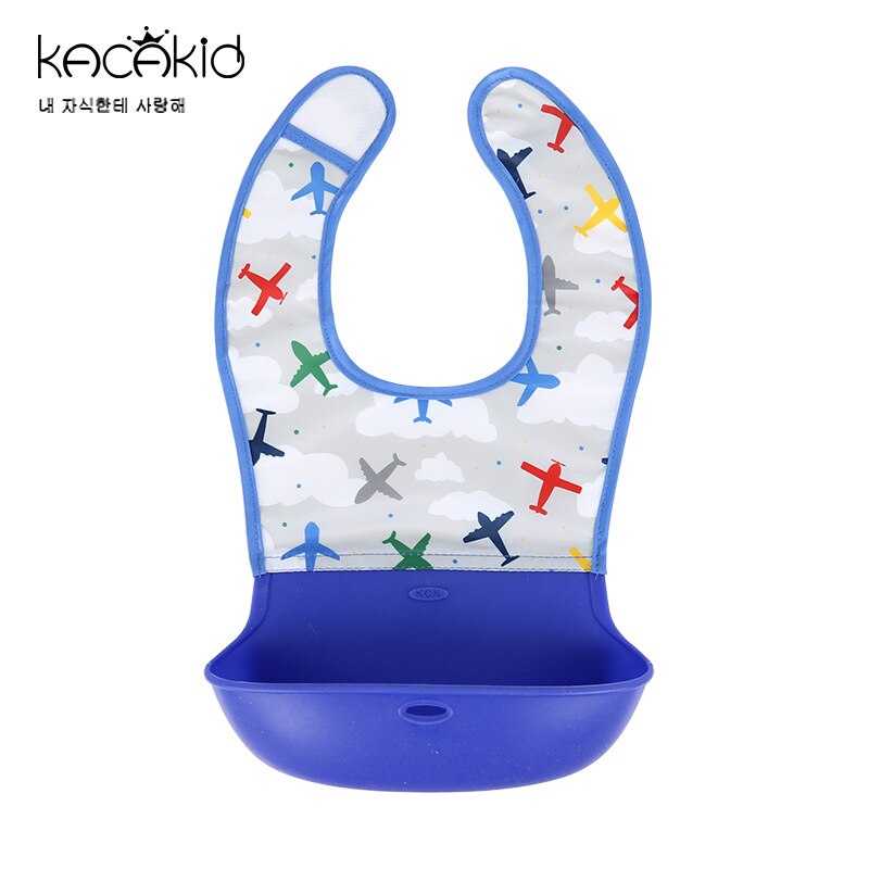 KACAKID Unisex Baby Bibs Girl Boy Bib Waterproof Removable Feeding Baby Towel Kids Cute Animals Silicone Baby Bib Fodable ka5092: purple planes