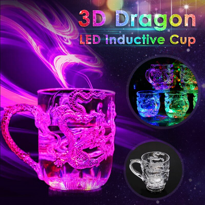 Light Up Beer Glass Whisky glass Shot Drink glass set Cup For Christmas,Party,Bar supplies set Club LED Automatic Flashing Cup