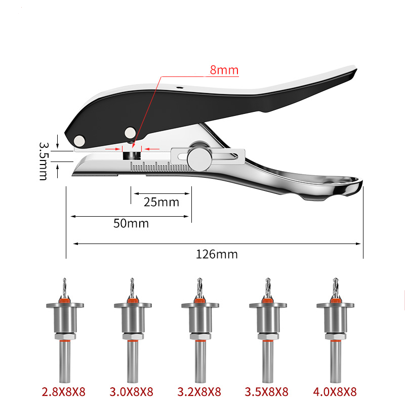 Holz bearbeitung 8mm manuelle Kanten Band Locher Zange einstellen mit Grenze Senker Bohrer PVC Abs Öffner Nagel See Maskierung zange Werkzeuge: Grün