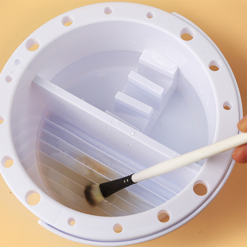 Cubo para lavadora de pinceles 3 en 1 con tapa de paleta, soporte para pinceles de pintura, arte, acuarela, pintura al óleo, Herramientas de limpieza, bandeja para cepillos, lavabo