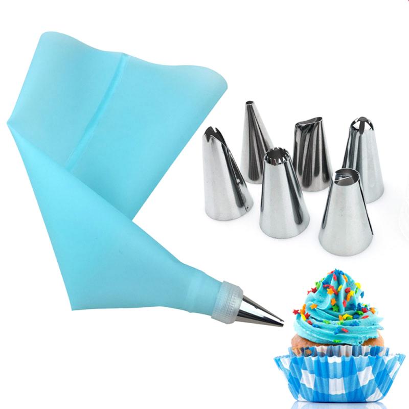 8 Pcs Pastry Nozzles Icing Piping Tip Set + Tas Converter Rvs Keuken Bakken Cake Decorating Gereedschap