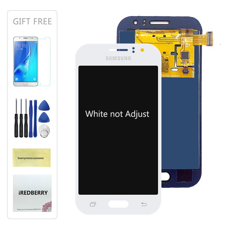 LCD Screen Display for Samsung Galaxy J1 Ace J111F J111M J111FN - 4.3 Inch TFT Digitizer Assembly: White not Adjust