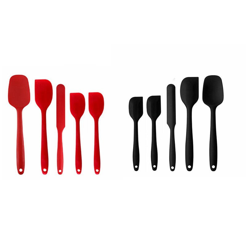 -5PCS Silicone Spatula Set With Heat Resistant, Kitchen Silicone Spatula Utensil Set, Rubber Spatulas Cookware