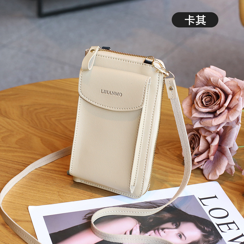 Mini kleine Tasche Frauen koreanische Version vertikale Schulter Cross body Handy tasche Damen Geldbörse Geldbörse: Kakifarbig