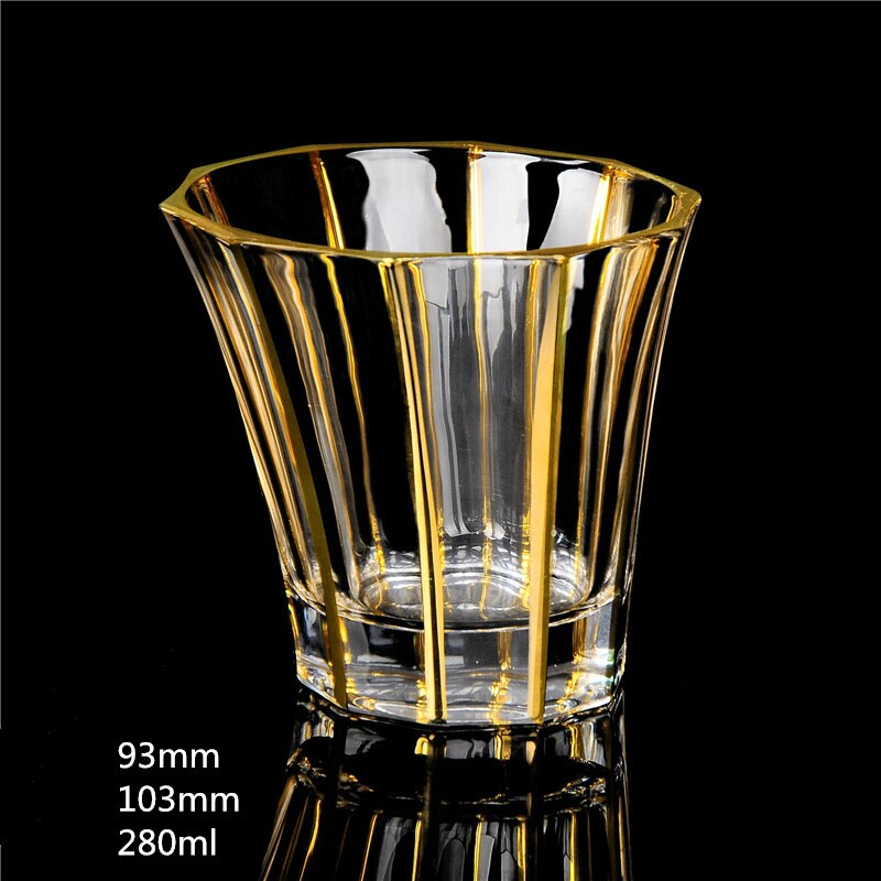 Ouderwetse Whisky Glas Trace Golden Crystal Drinkglazen Chivas Wijn Cup Bar Vasos De Cristal Verre Een Vin Vidro tumbler: Style 9