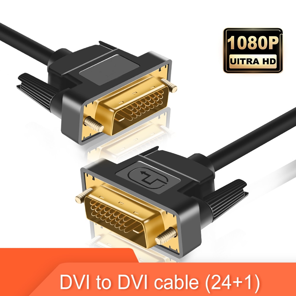 Dvi til dvi kabel højhastigheds video 1080p forgyldt stik han-han dvi -d 24 1 pin kabel til dvdprojector hdtv pc beregning