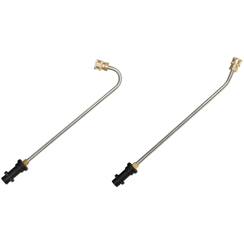 2x Gutter Cleaner Attachment for Cleaner Rod Angled Lance 1/4 Inch U-Shaped Curved Rod & 30 Degree Curved Rod