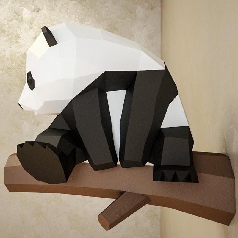 Panda papir 3d diy materiale manuel fest børn dejlige show dekorative maskerade legetøj til børn rekvisitter  j6 n 8