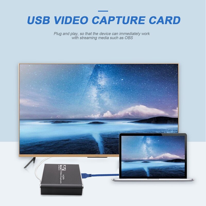 Audio Video Capture Card Met Microfoon 4K Hdmi Loop-Out,1080P 60Fps Video Recorder Voor Schakelaar/PS5/ One/Pc/Video