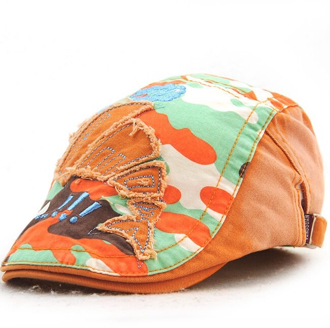 [jamont] vår høst barn caps gutt basker hatter jente visir kamuflasje bomull barn flat caps 5-10y justerbare casquette: D
