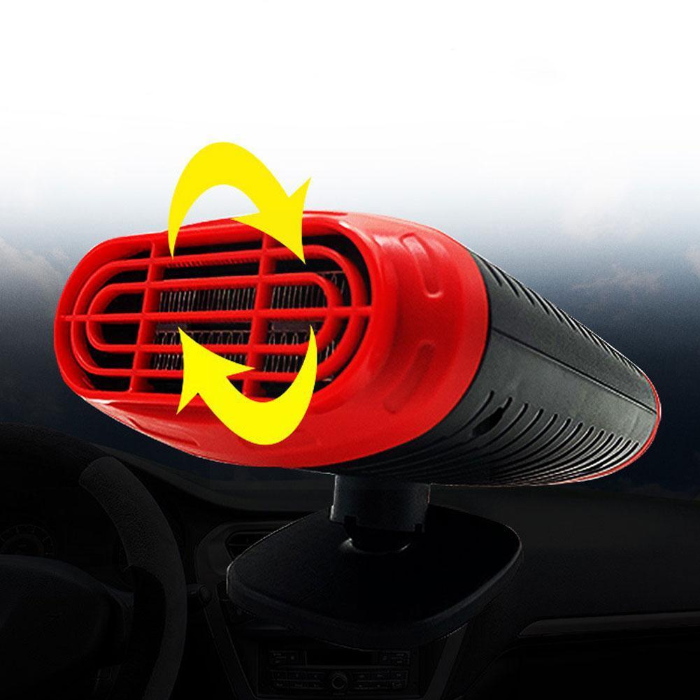 Autoverwarming, draagbaar, 12V, 120 W, ontdooier, 2 in 1, voor je voorruit, verwarming en koelventilator, tegen vorst, 360° te draaien, defroster, aansluiting op de sigarettenaansteker