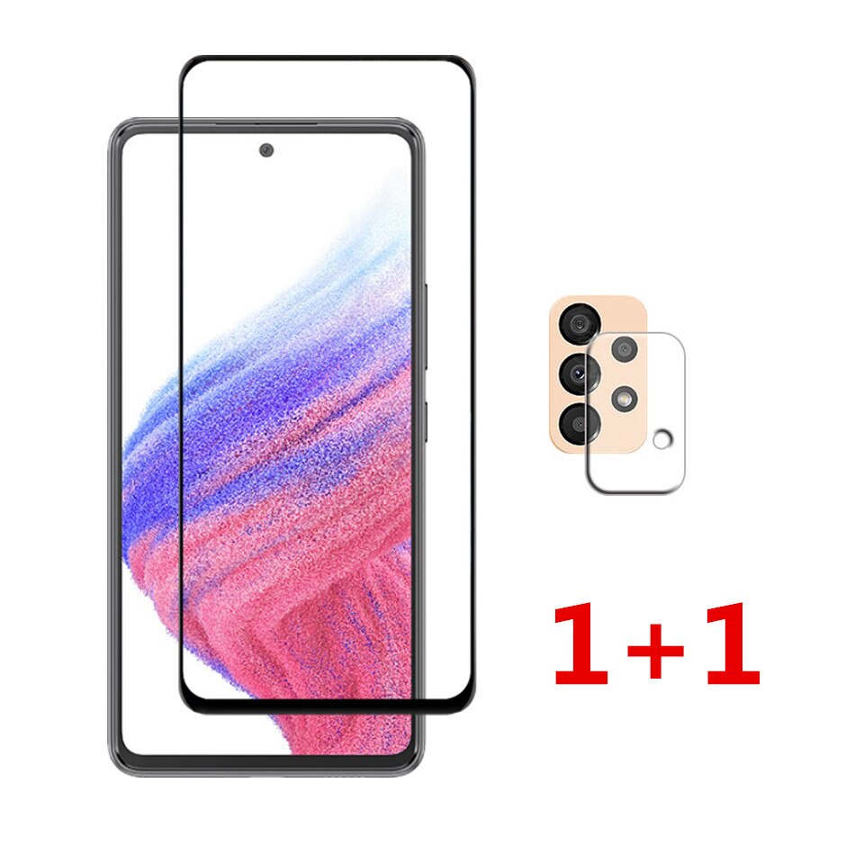 Voor Samsung Galaxy A53 5G Screen Glas 9D Gehard Beschermende Voorzijde Film Soft Camera Lens Film Voor Samsung Galaxy a53 Zachte Fim: 1Glass 1 Lens film