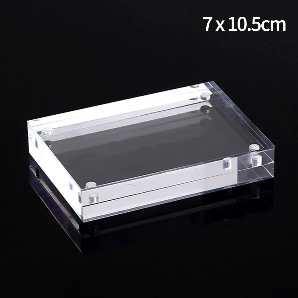 Transparent Acrylic Top Gem Boxes Clear Photo Frame Magnetic Creativ Gemstone Casket Diamond Display Stand Holder Deck Decor: Red