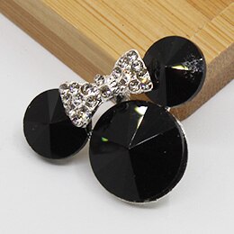 5pc 20 x 30mm flerfarvede glas rhinsten knapper til tøj sofa håndværk knop diamant sytilbehør: Sort