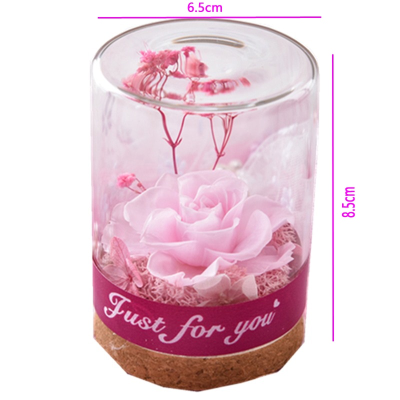 Rose space tørrede blomster kunstige blomster valentinsdag rose boligindretning rose i glas fødselsdag bryllup jul