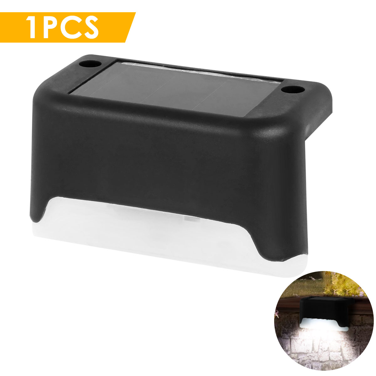 Warmweiß Solar- Zaun Lampe LED Solar- Schritt Lampe draussen Schritt Licht wasserdichte Garten Dekor Lampe für Terrassen treppe Geländer Weg: Warmes Weiß