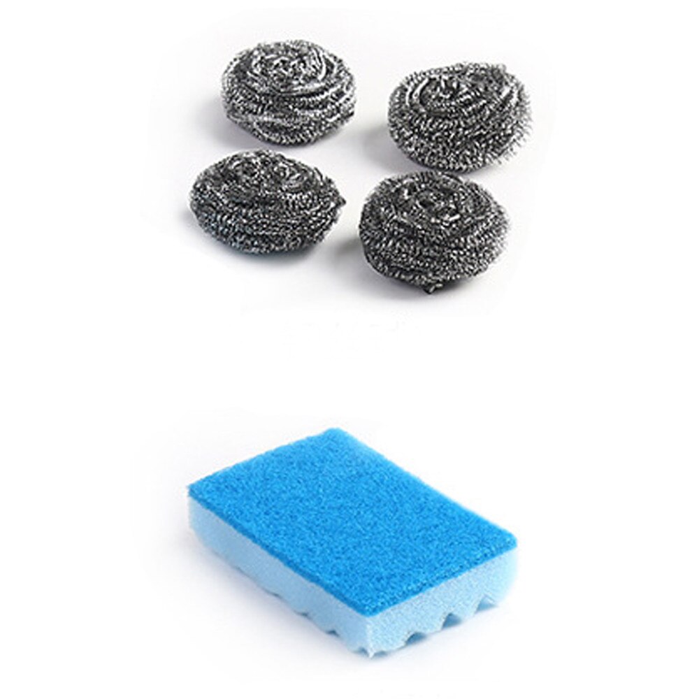 4pcs Set Stainless Steel Dish Cleaning Wire Brush Ball Kitchen Pot Tableware Cleaner Scrub Rust Remover Dish Cleaning Scrubber