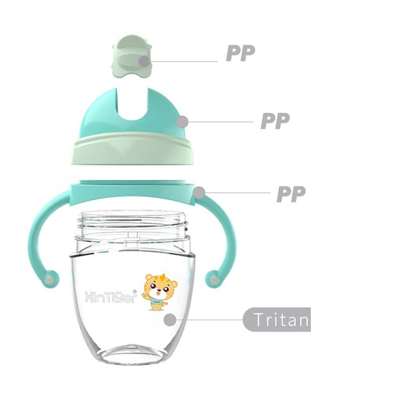 Baby Kids Straw Feeding Cup Tritan Milk Thermos Portable Water Bottle Travel Mug Training Cup Learn Drinking Sippy Cup 240ml