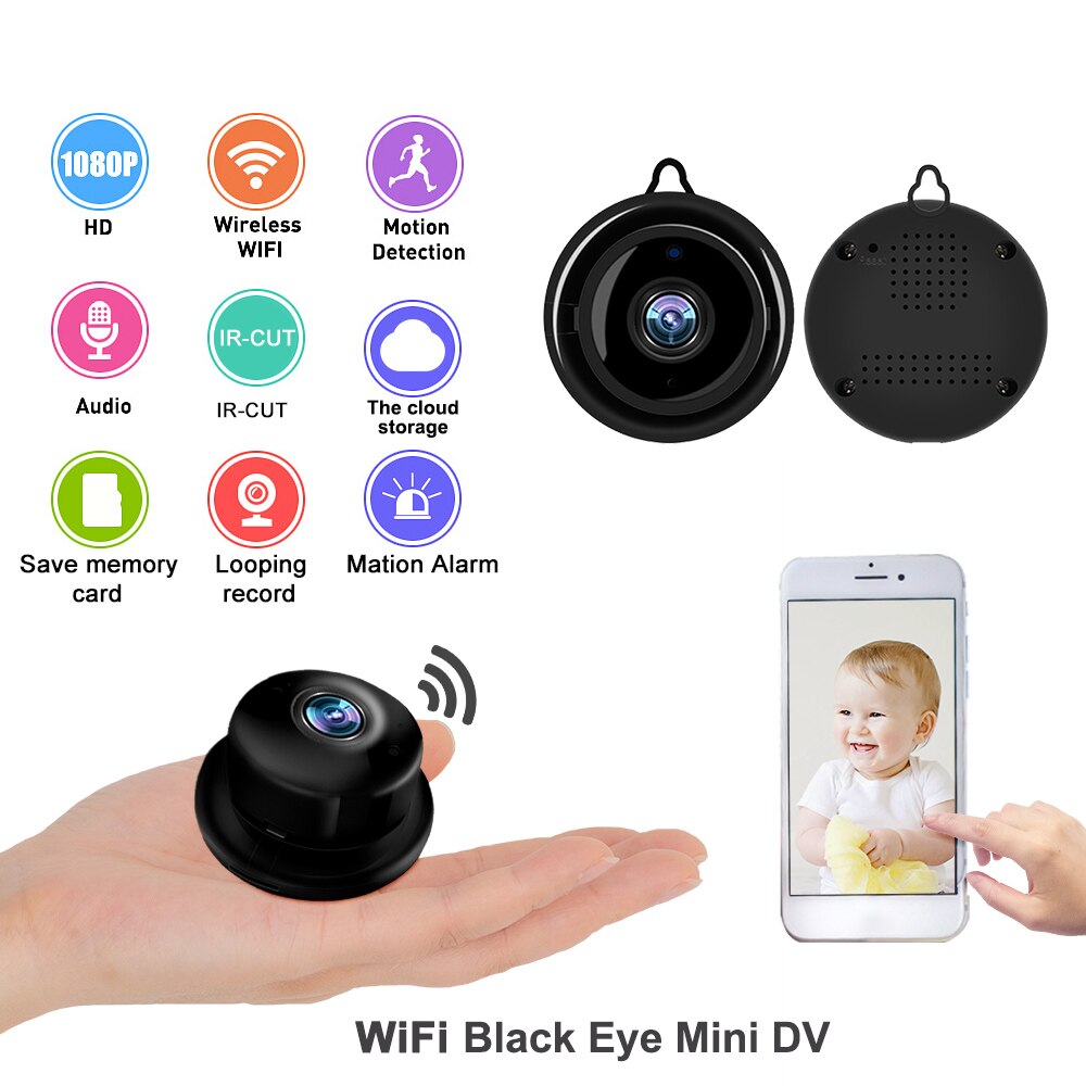 Mini wifi  hd 720p ip baby monitor kamera nattesyn hjem sikkerhed spædbarn lille barn soveværktøj baby pleje tilbehør