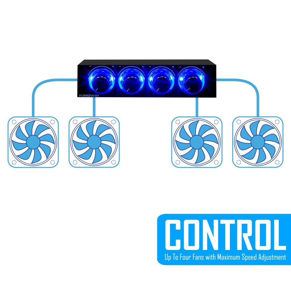 Fan Speed Controller 4 Channel W/ LED Controls Up To 4 Sets Of PC Computer Fans GDT Controller And CPU HDD VGA