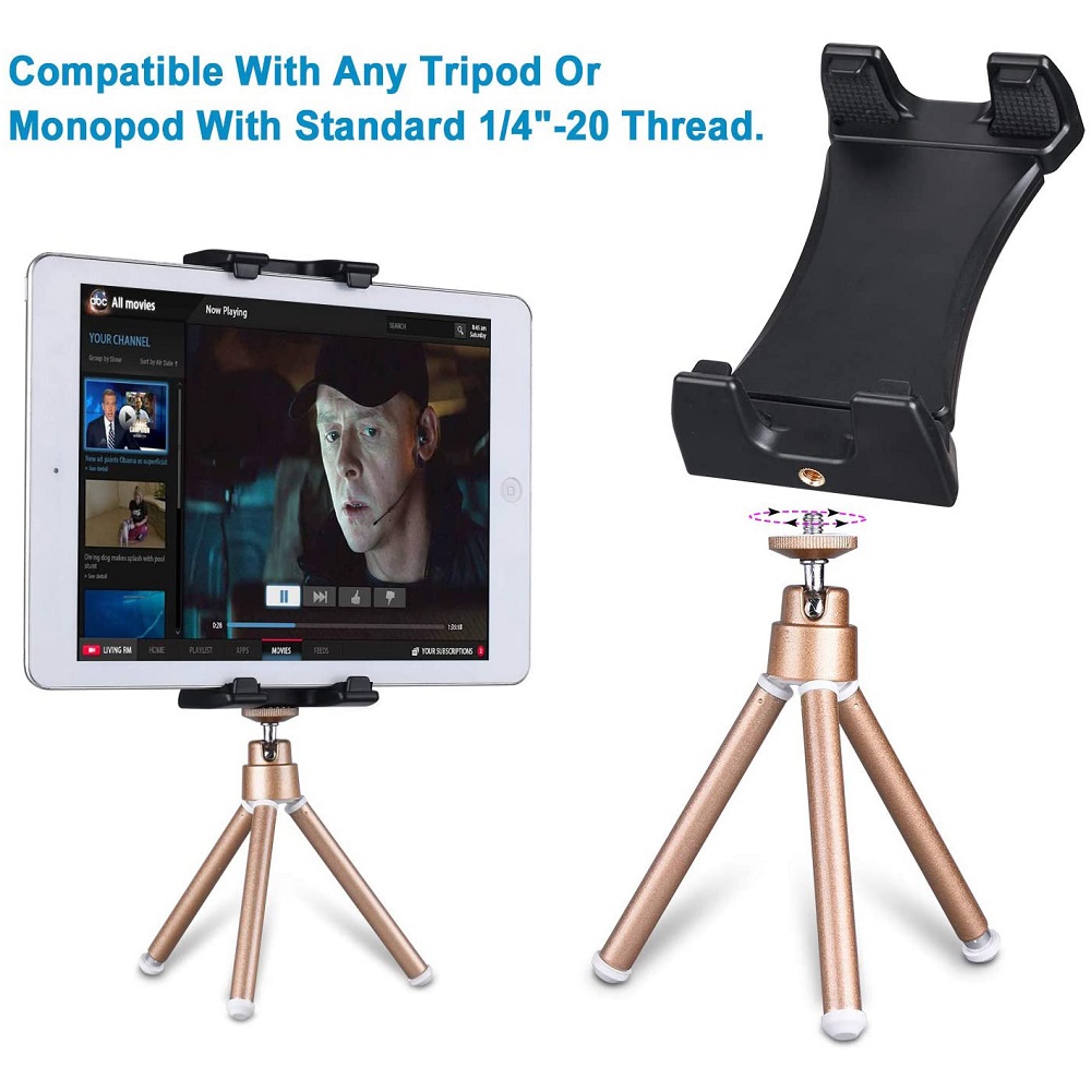 iBudim Bike Tablet Holder Indoor Gym Treadmill Handlebar Clip Tablet Mobile Phone Stand Bracket for iPad Air 10.9 Pro 12.9 Inch